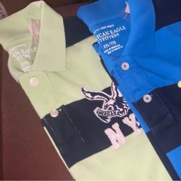 1 for $15 2 for $25 | American Eagle Outfitters: Mens NYC Logo Stripe Polo Shirt - Picture 3 of 4